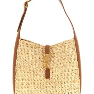 Beige Raffia Shoulder Bag