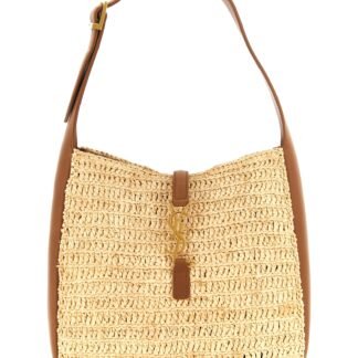 Beige Raffia Shoulder Bag