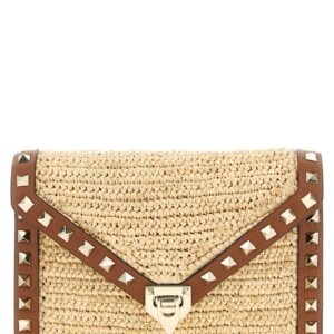 Beige Straw Crossbody Bag