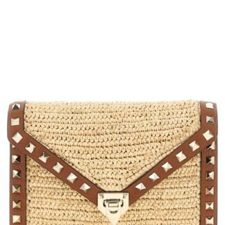 Beige Straw Crossbody Bag