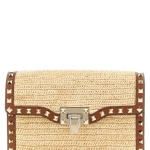 Beige Straw Crossbody Bag