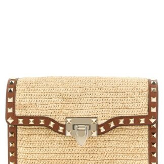 Beige Straw Crossbody Bag