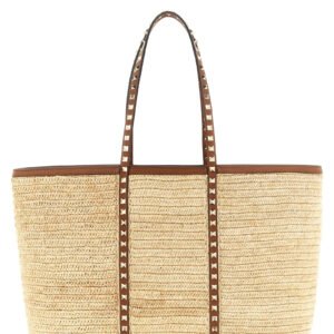 Beige Straw Tote Bag