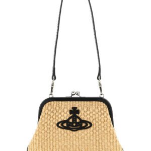Beige Cotton Clutch Bag