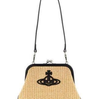 Beige Cotton Clutch Bag