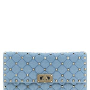 Blue Viscose Crossbody Bag