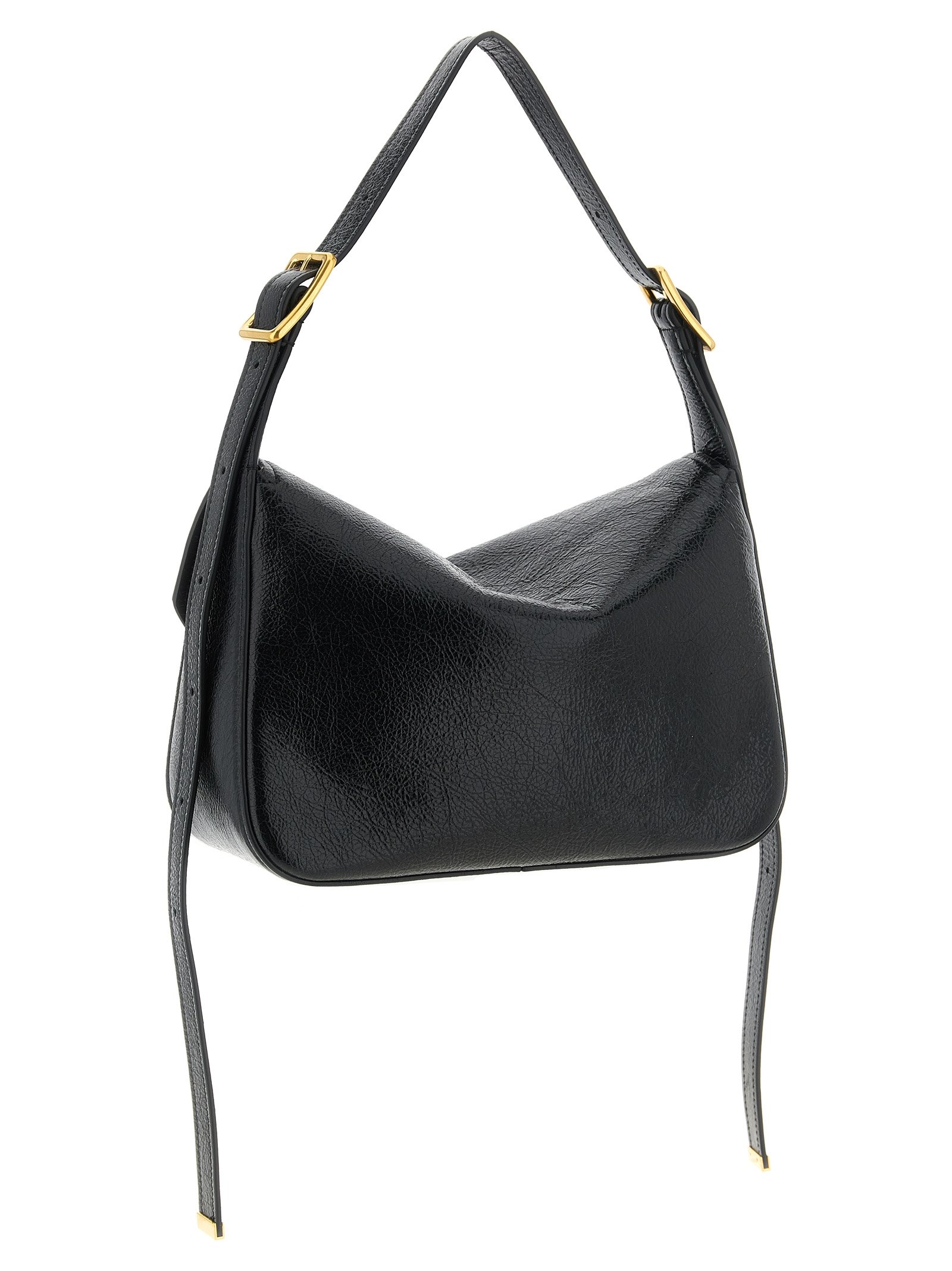 Black Lamb Leather Shoulder Bag - Image 2