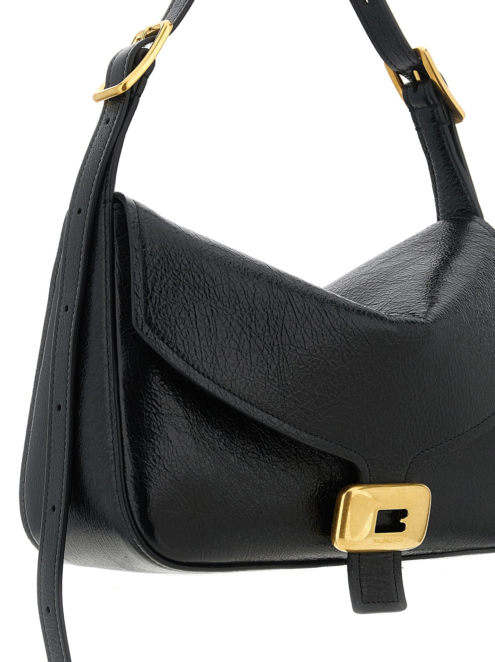 Black Lamb Leather Shoulder Bag - Image 3