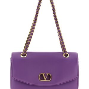 Purple Lamb Leather Shoulder Bag
