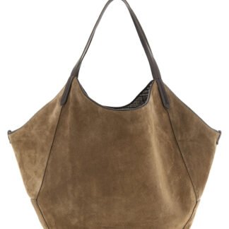 Brown Alpaca Leather Tote Bag