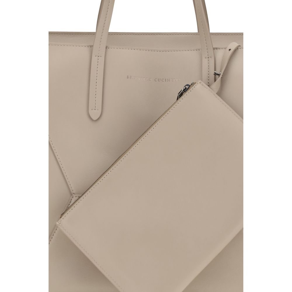 Beige Calf Leather Bos Taurus Shoulder Bag - Image 4