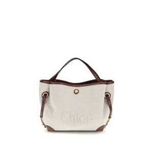 Beige Fabric Handbag