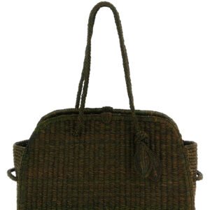 Bicolor Raffia Tote Bag