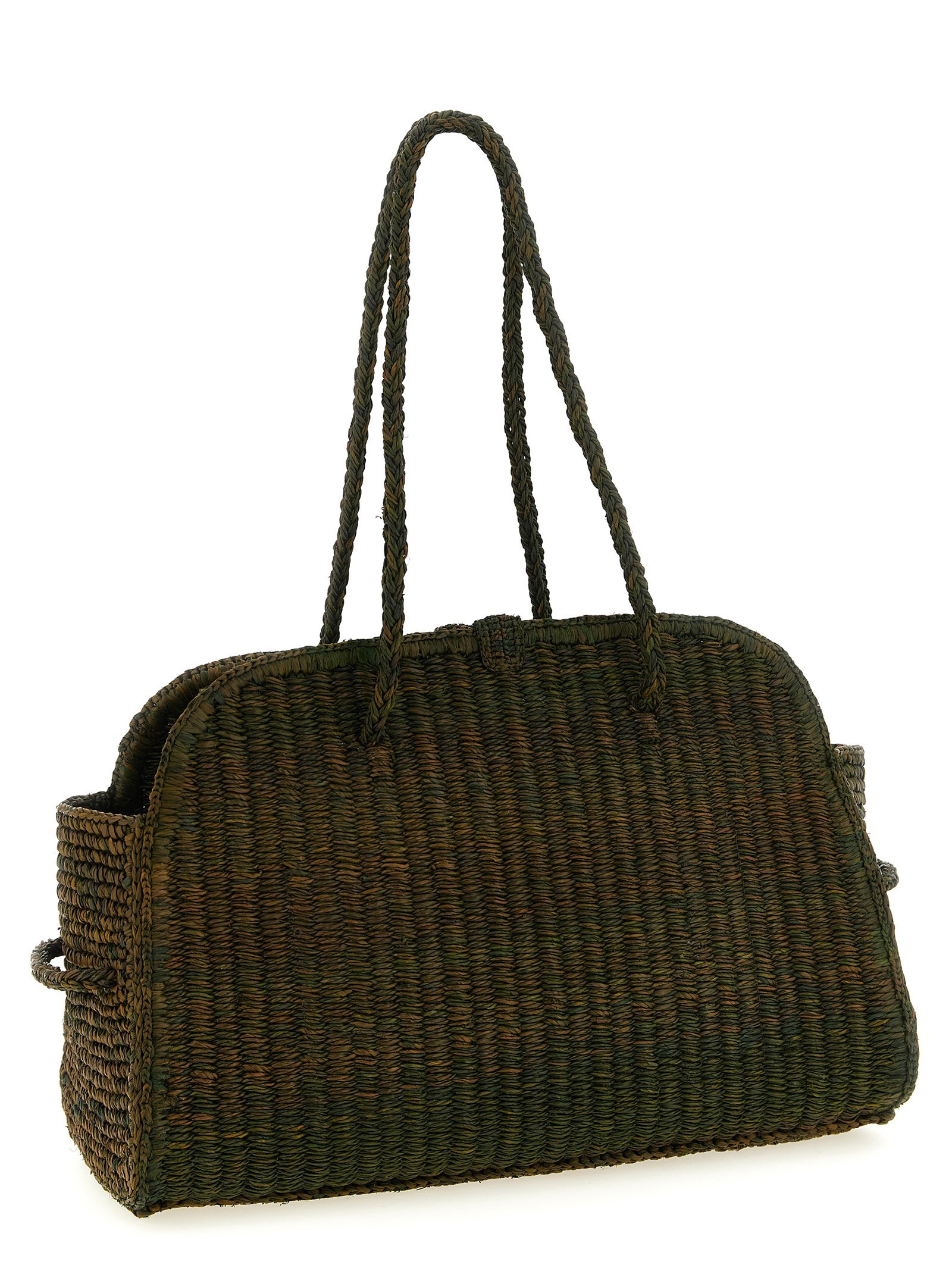 Bicolor Raffia Tote Bag - Image 2
