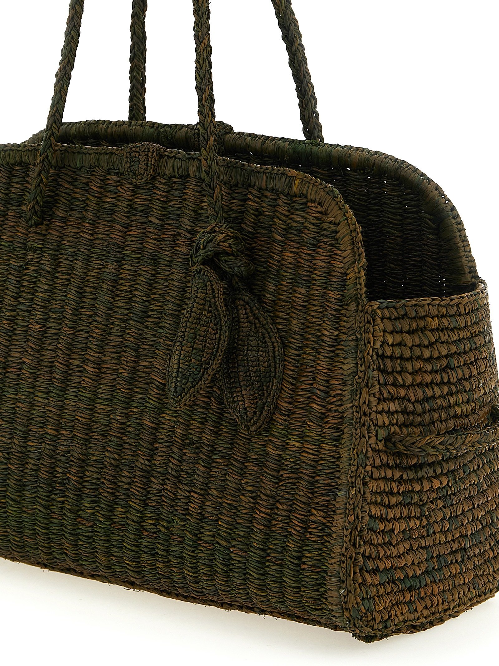 Bicolor Raffia Tote Bag - Image 3