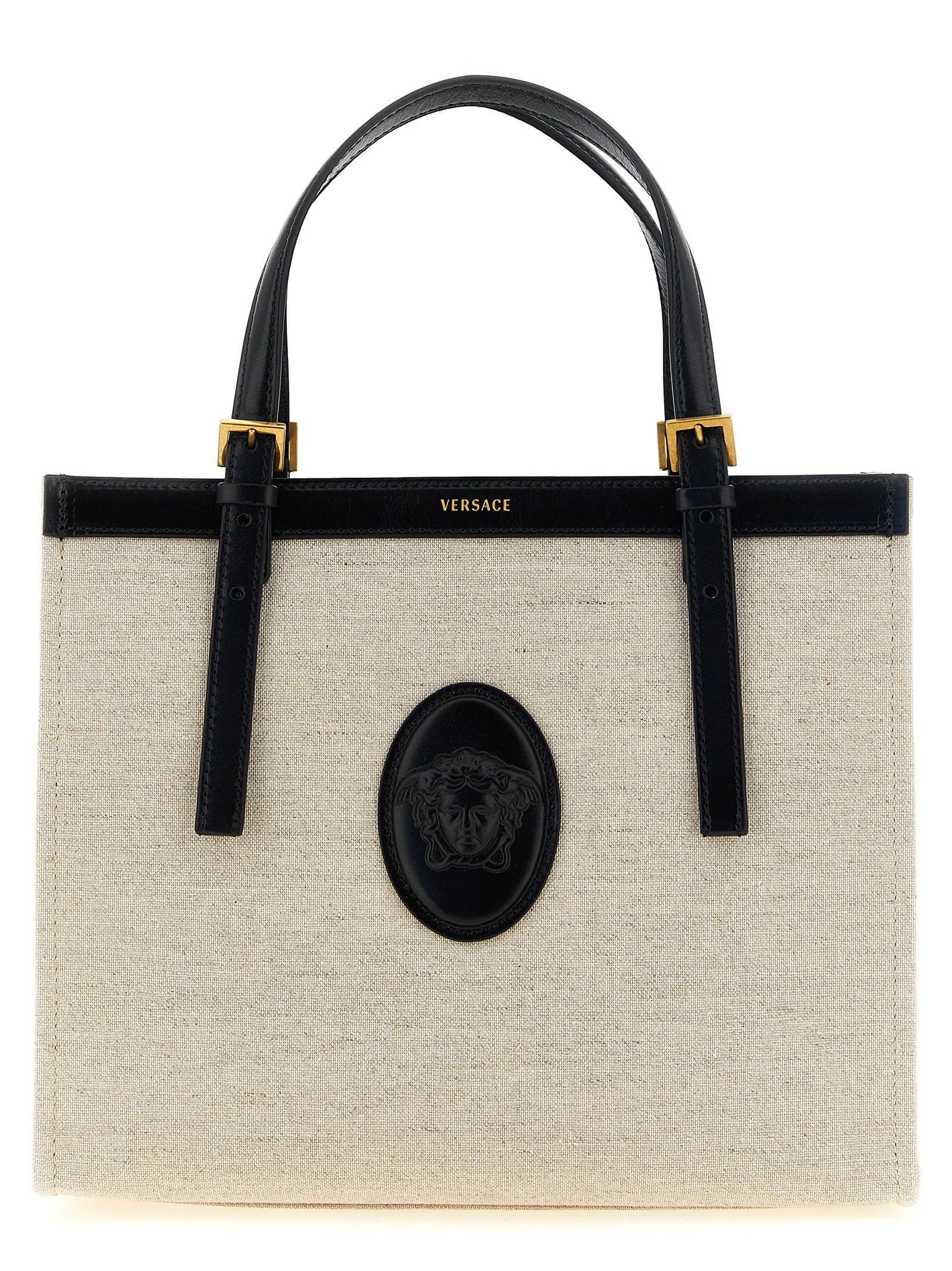 Beige Leather Tote Bag