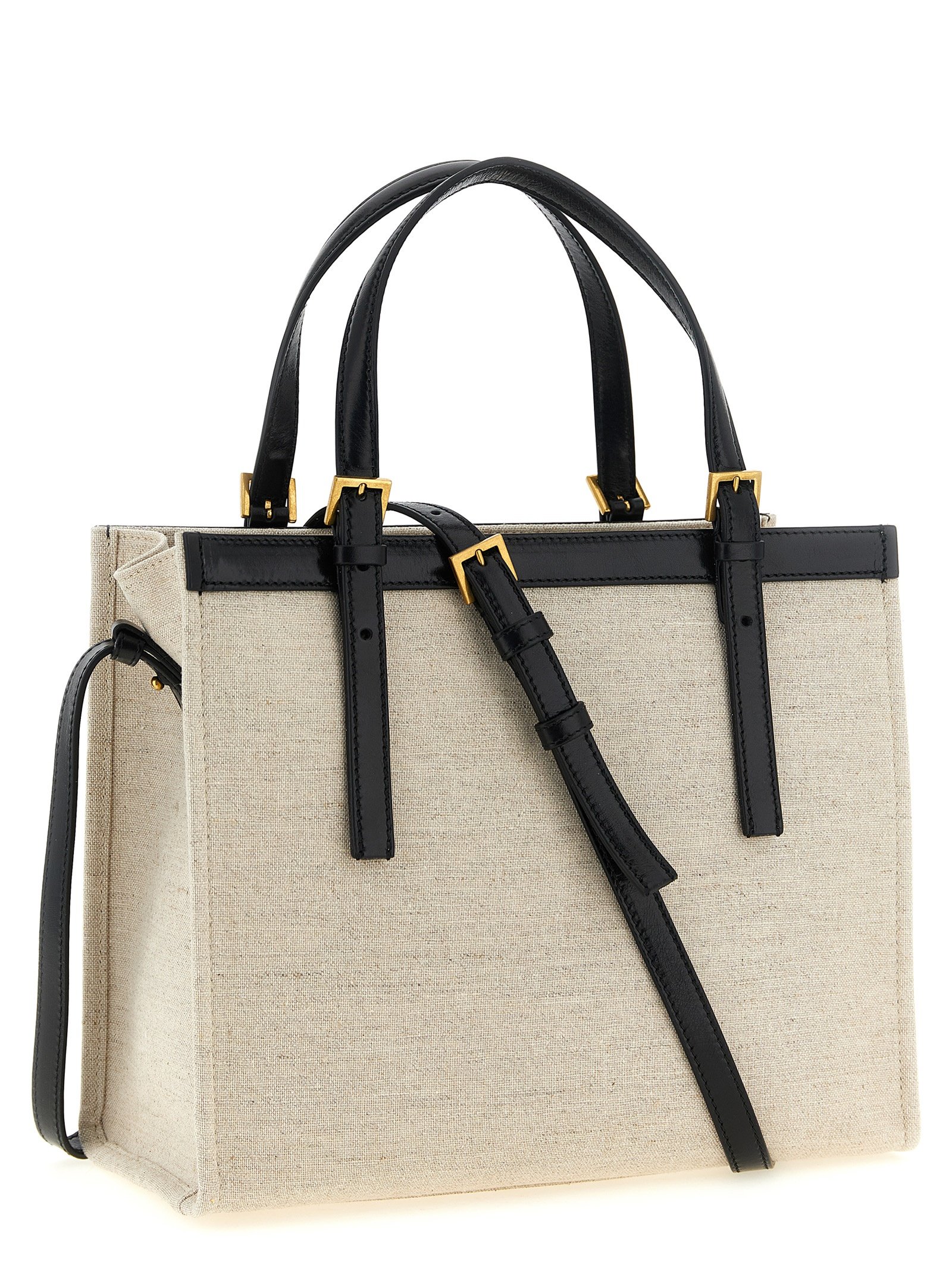 Beige Leather Tote Bag - Image 2