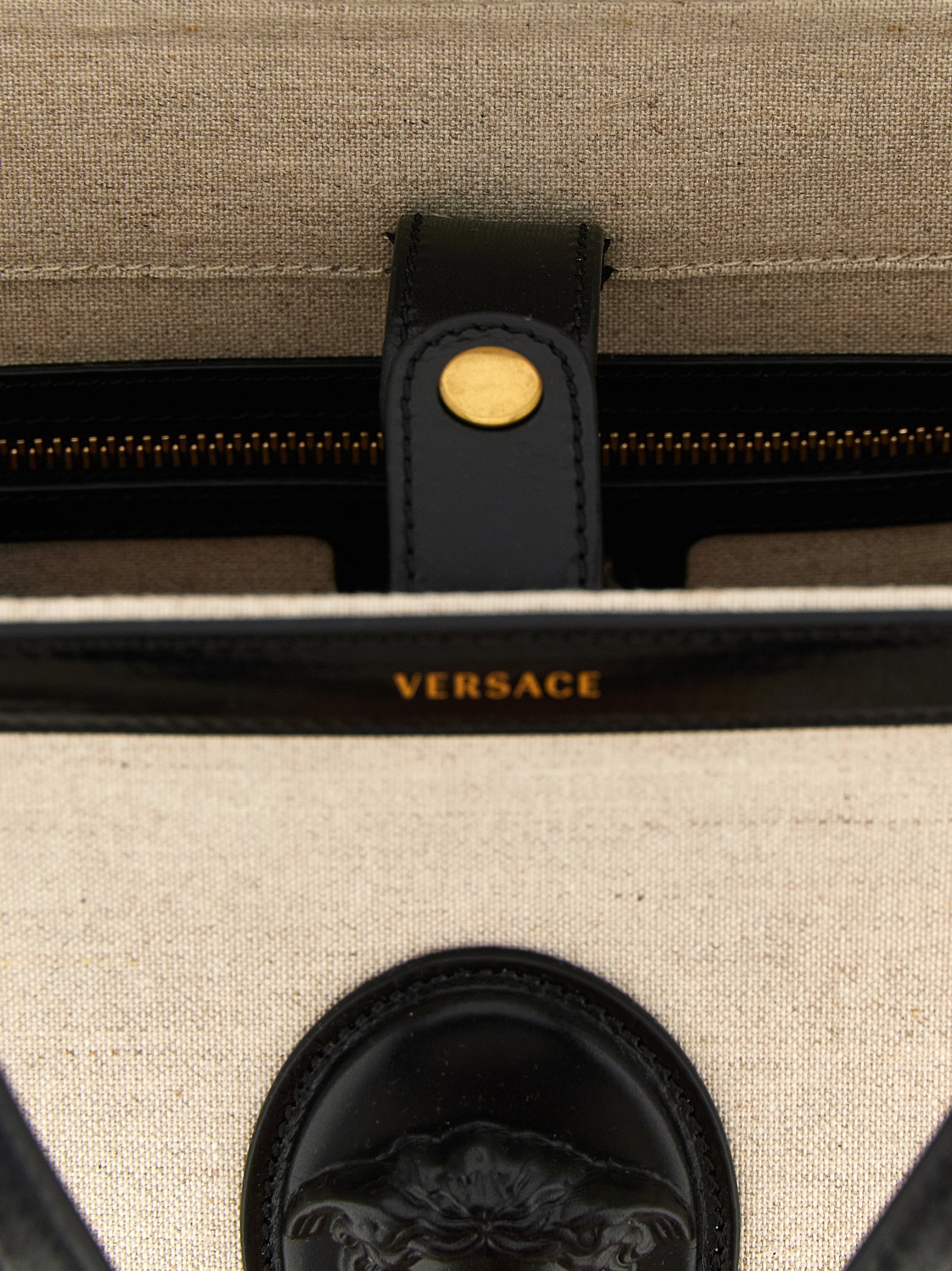 Beige Leather Tote Bag - Image 4