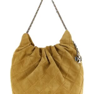 Beige Calfskin Shoulder Bag