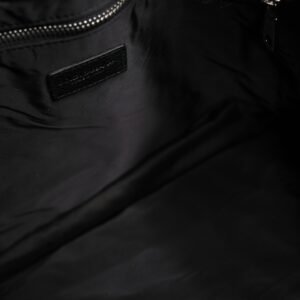 Black White Striped Polyester Drawstring Backpack Men Bag