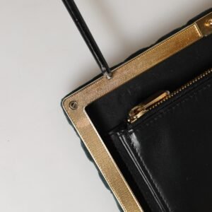 Black Velvet Gold Frame Clutch Evening Clutch Purse Bag