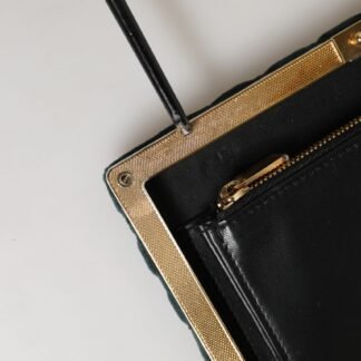 Black Velvet Gold Frame Clutch Evening Clutch Purse Bag