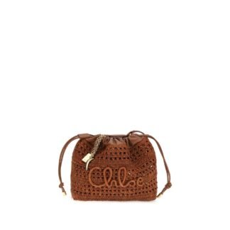 Brown Raffia Shoulder Bag