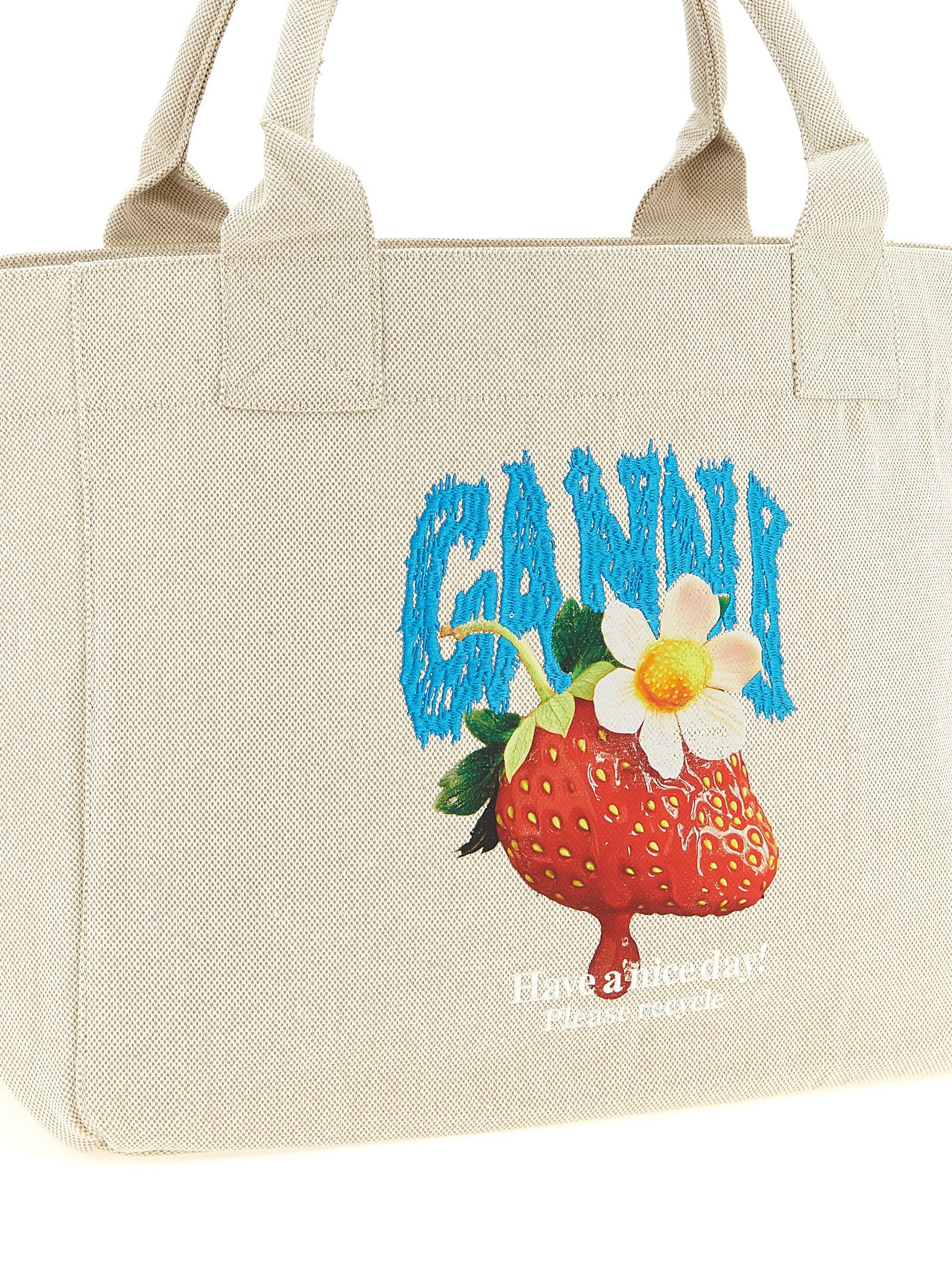 Beige Recycled Cotton Tote Bag - Image 3