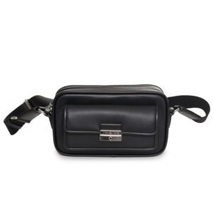 Black Leather Belt Bag