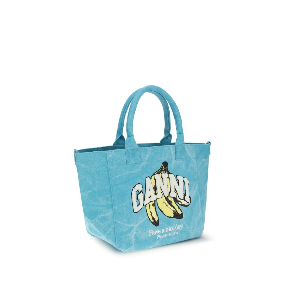 Blue Recycled Cotton Shoulder Bag - Image 2
