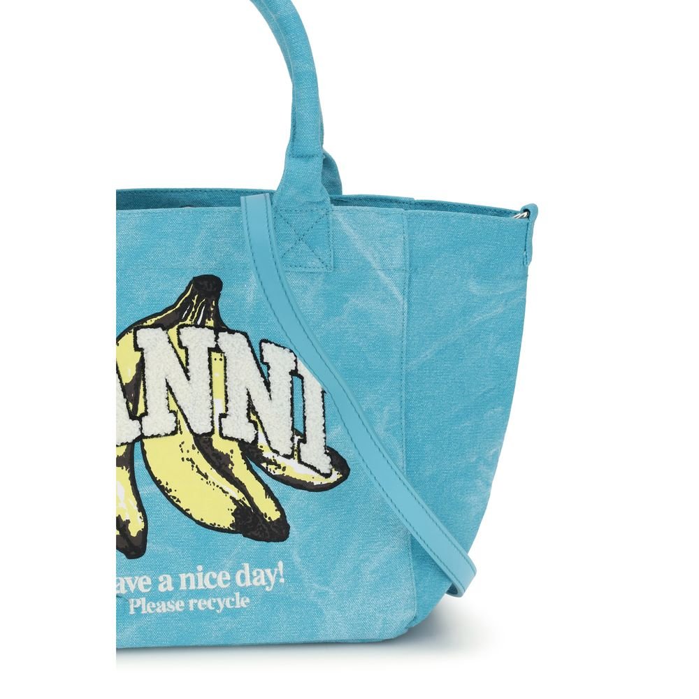 Blue Recycled Cotton Shoulder Bag - Image 4
