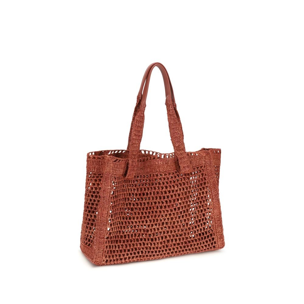 Brown Raffia Shoulder Bag - Image 3