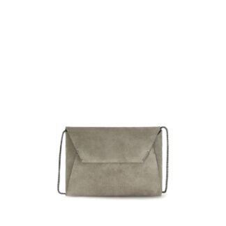 Gray Calf Leather Bos Taurus Clutch Bag