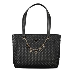 Black Polyurethane Women Handbag