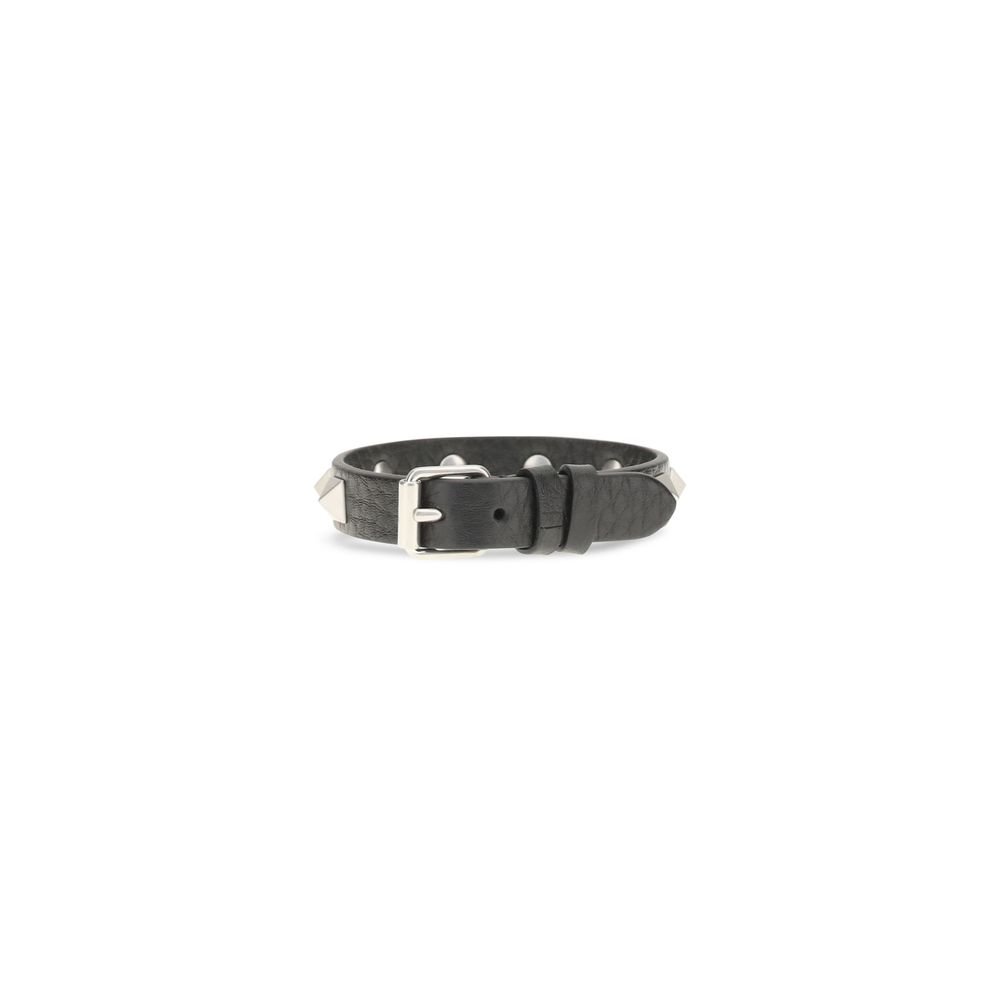 Black Calf Leather Bos Taurus Bracelet - Image 2
