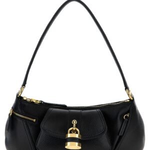 Black Calfskin Shoulder Bag