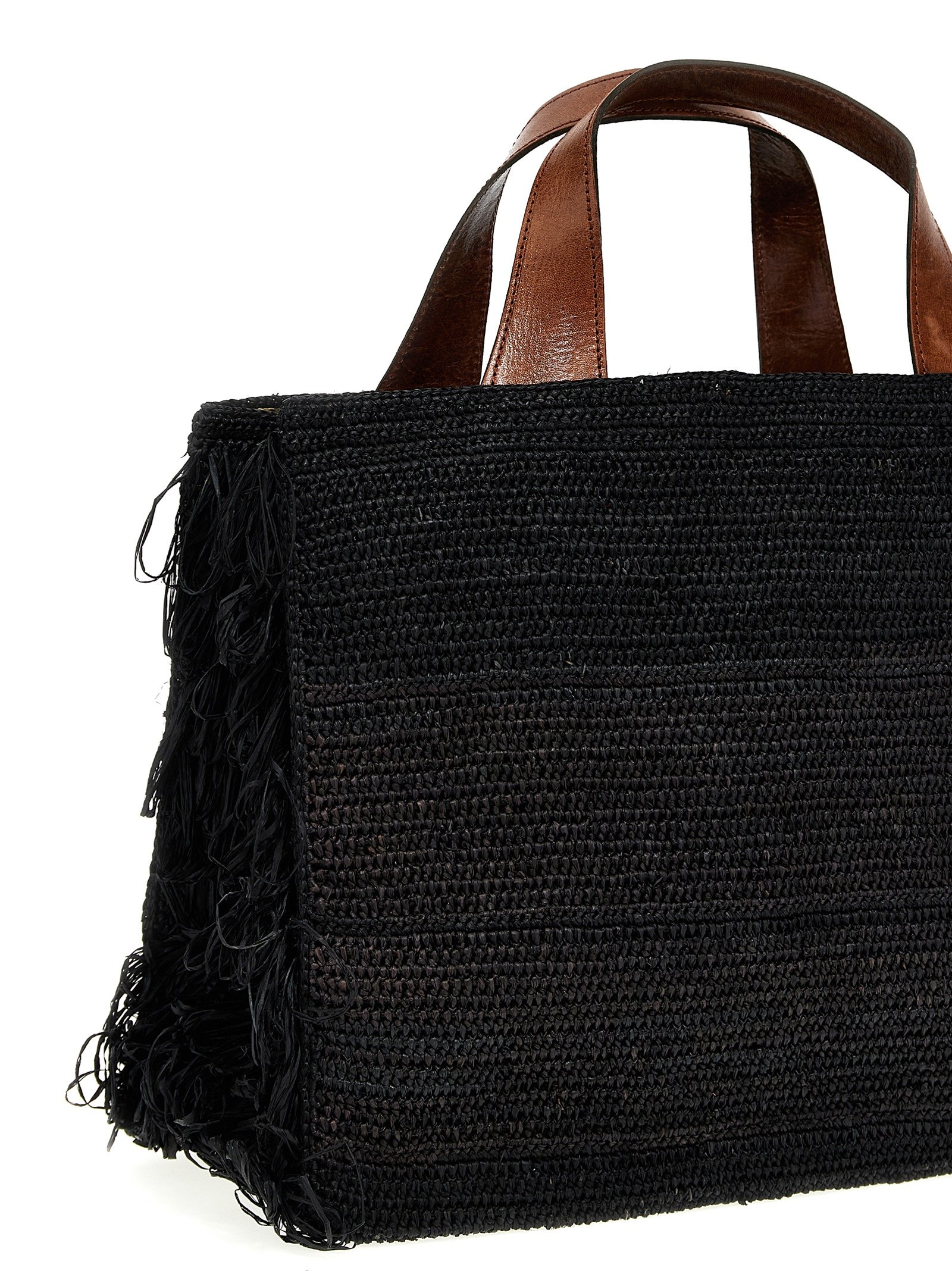 Black Raffia Handbag - Image 3
