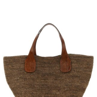 Brown Raffia Tote Bag