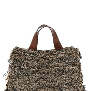 Bicolor Raffia Handbag