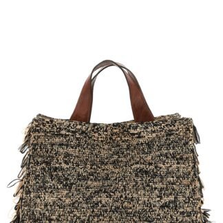 Bicolor Raffia Handbag