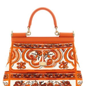 Orange Cotton Handbag