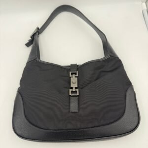 GUCCI JACKIE Leather and Canvas Handbag