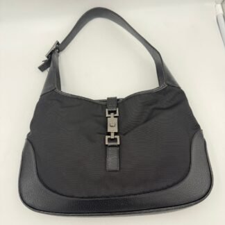GUCCI JACKIE Leather and Canvas Handbag