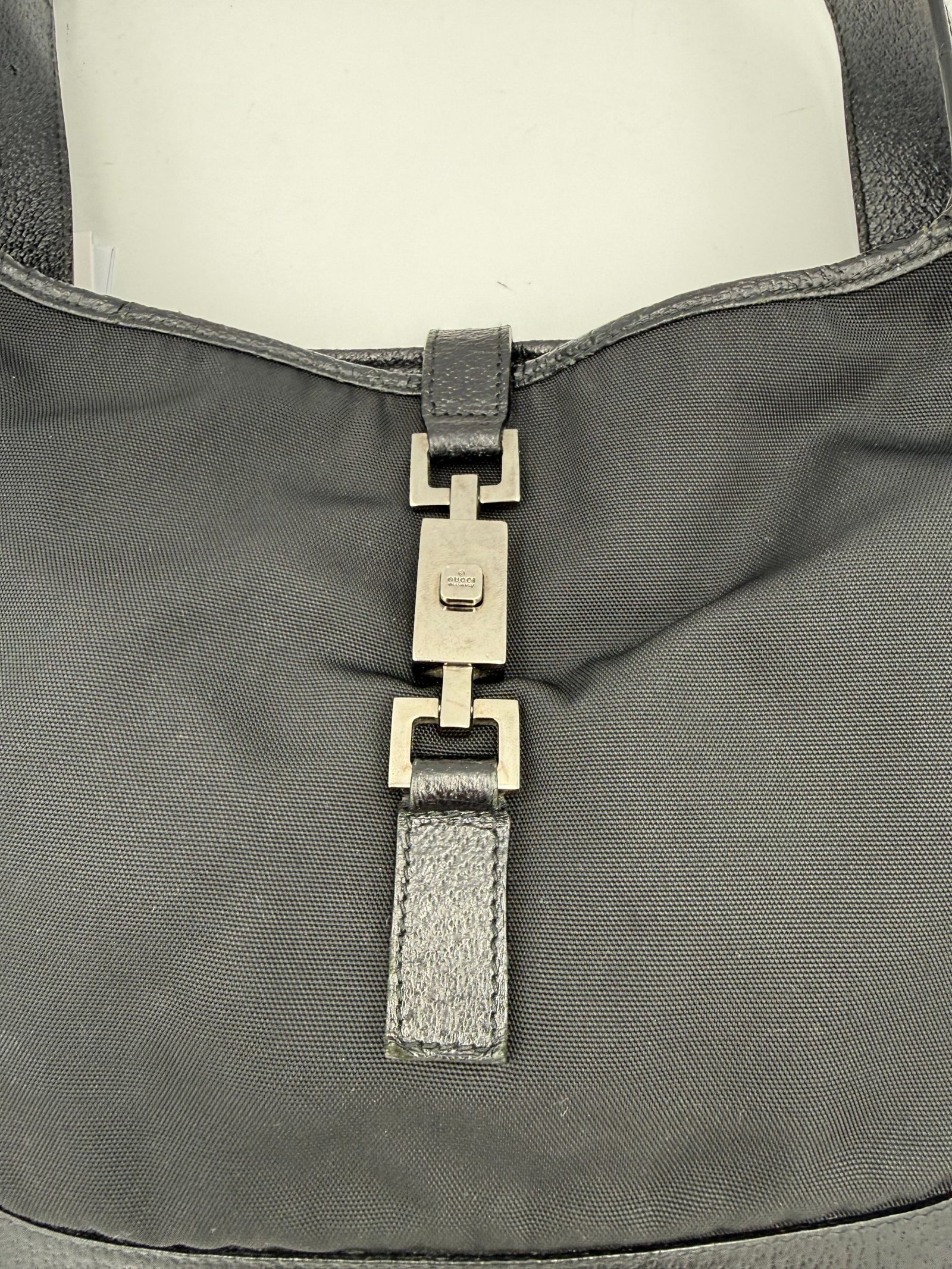 GUCCI JACKIE Leather and Canvas Handbag - Image 2