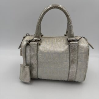 FENDI Mini Bauletto FF Zucchino Laminated Handbag