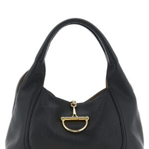 Black Calfskin Shoulder Bag