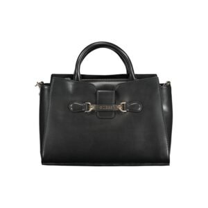 Black Polyurethane Women Handbag