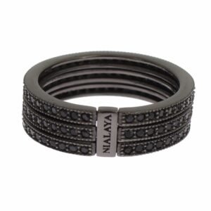 Black CZ 925 Sterling Silver Womens