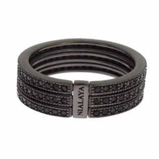 Black CZ 925 Sterling Silver Womens