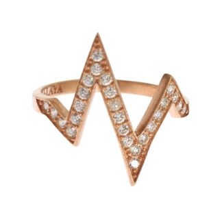 Pink Gold 925 Silver Womens Clear Ring